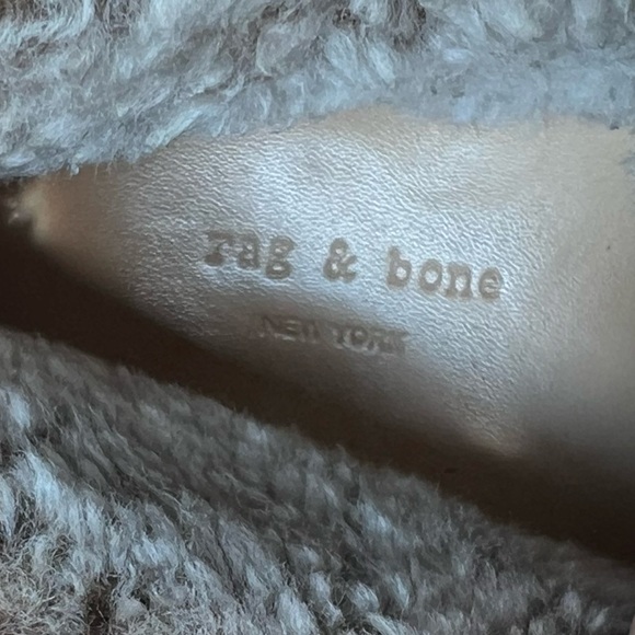 Rag & Bone Black Inez Suede and Shearling Desert Platform Lace-Up Clogs - Picture 3 of 12